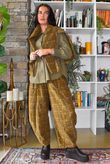Heritage Needlecord Plaid Relaxed Barrel Pant Mucky Olive & Camel